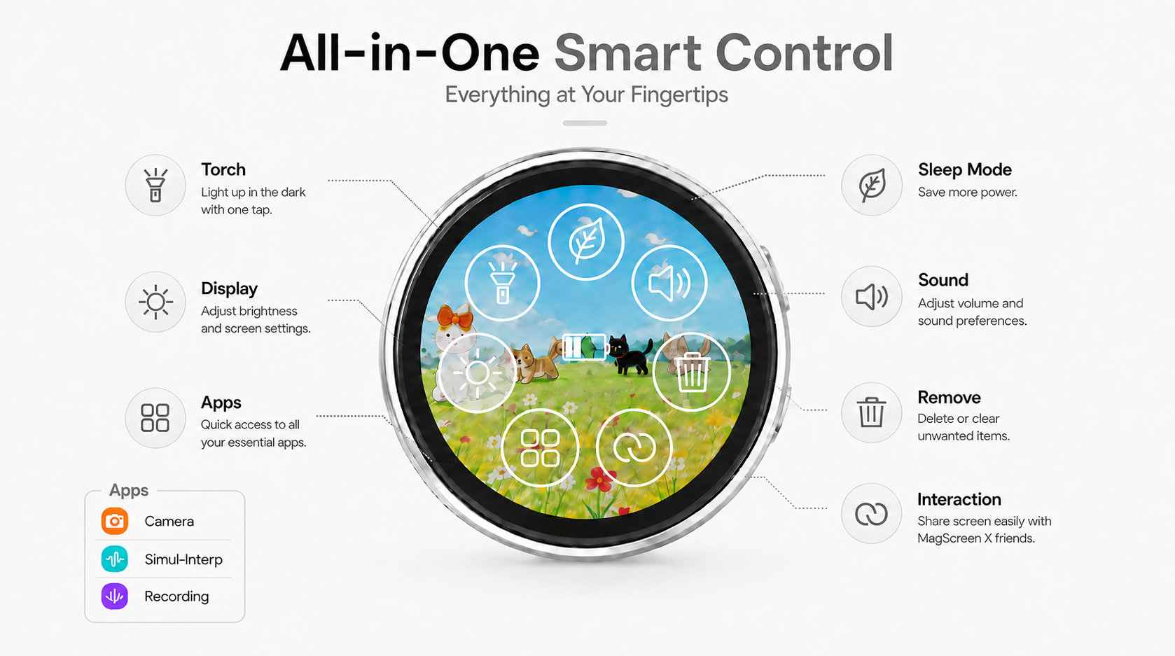 MagScreen X smart control screen with app controls